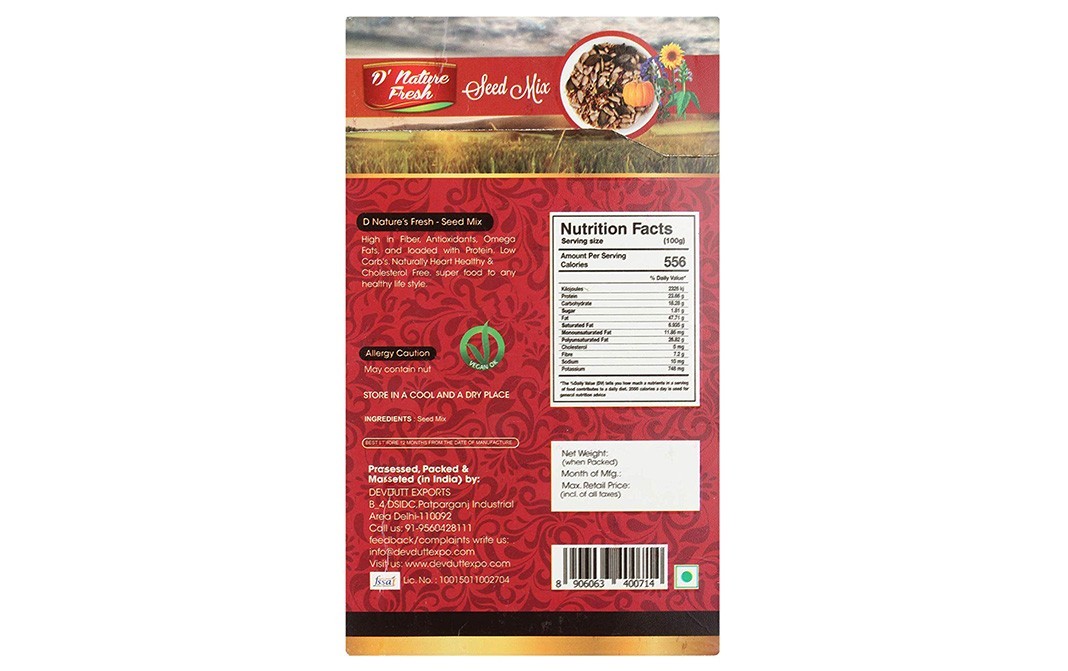 D'nature Fresh Seed Mix    Box  250 grams